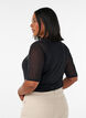 Top aus Mesh mit kurzen &Auml;rmeln und Rundhalsausschnitt, Schwarz, Model image number 2