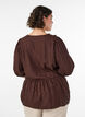 Bluse aus Viskose mit gepunkteter Struktur und V-Ausschnitt, Braun, Model image number 2