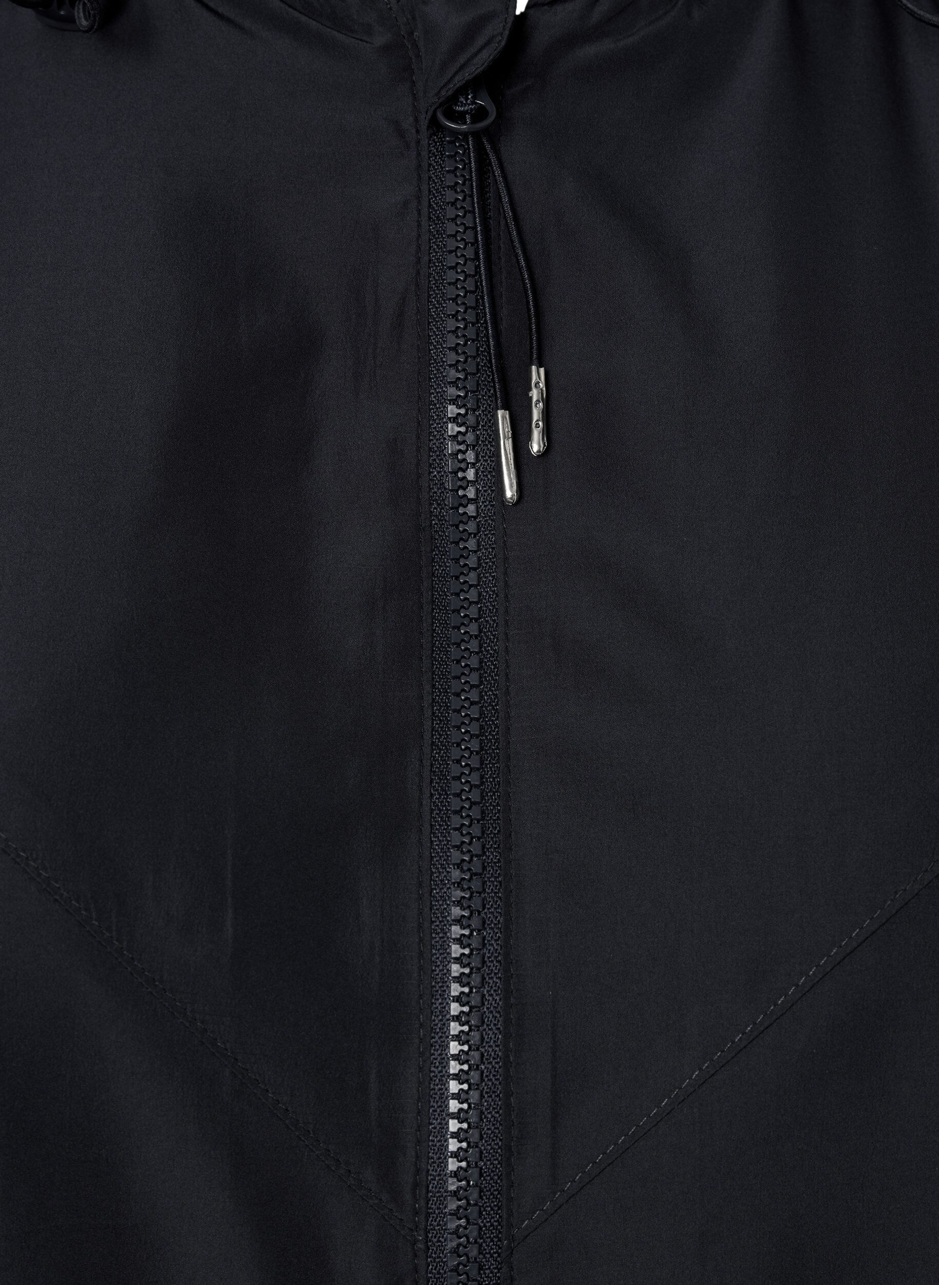 Zizzi Kurze Jacke mit Kapuze und verstellbarer Saum, Black, Packshot image number 2
