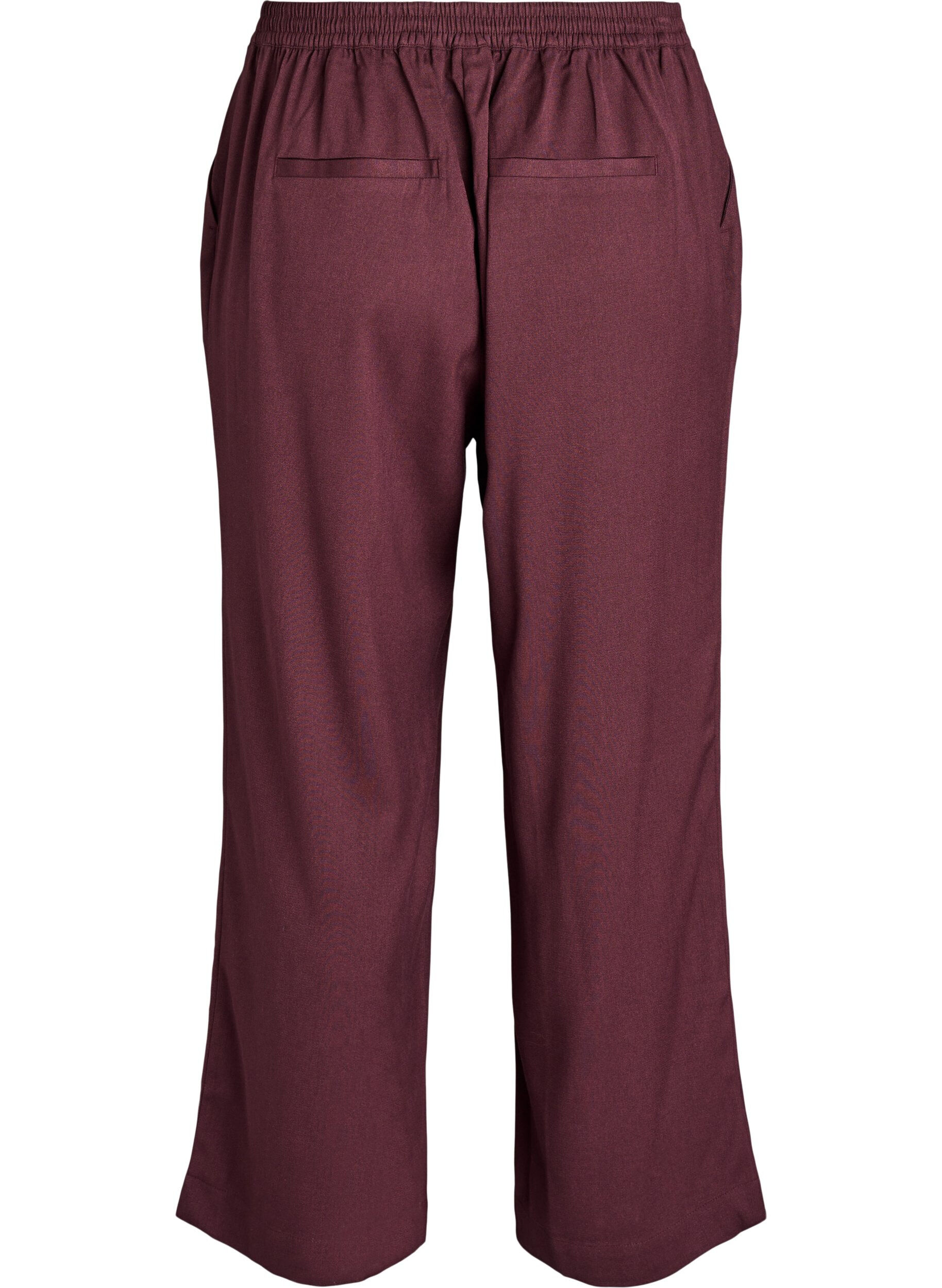 Zizzi Weite Hose mit hoher Taille, Dunkles Bordeaux, Packshot image number 1