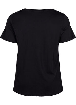 T-Shirt aus Baumwolle mit Aufdruck, Black W. Chest print, Packshot image number 1