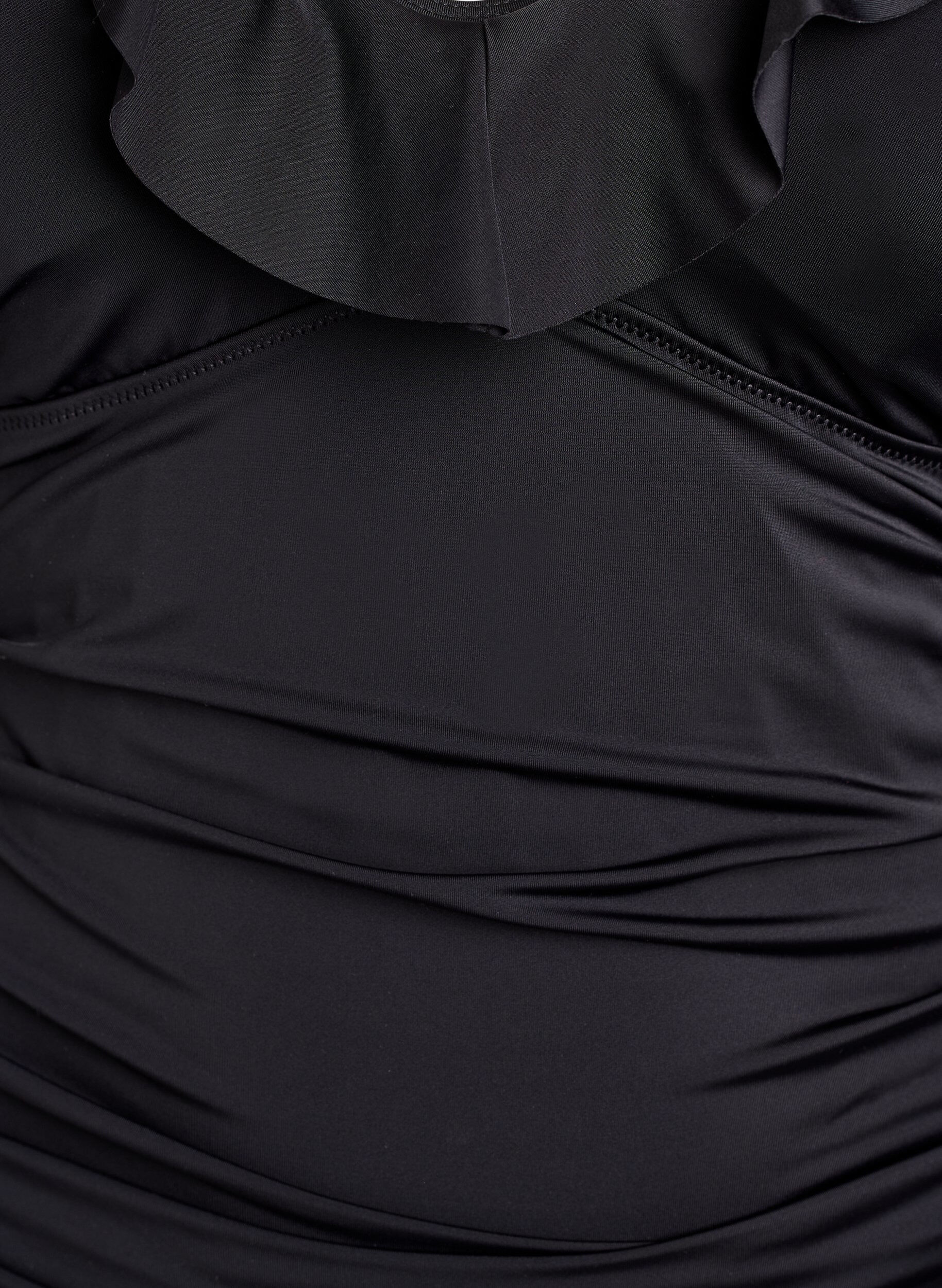 Zizzi Badeanzug mit Volants und herausnehmbaren Eins&auml;tzen, Schwarz, Packshot image number 2