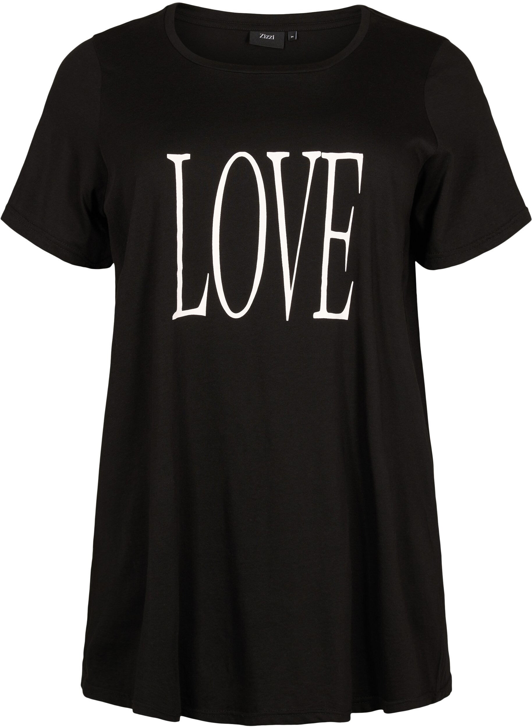 Zizzi Oversize T-Shirt mit Druck, Black W. Love, Packshot image number 0