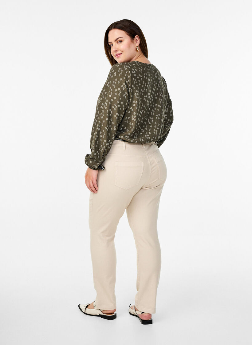 Slim-Fit-Emily-Jeans mit normaler Taille, Beige, Model image number 1