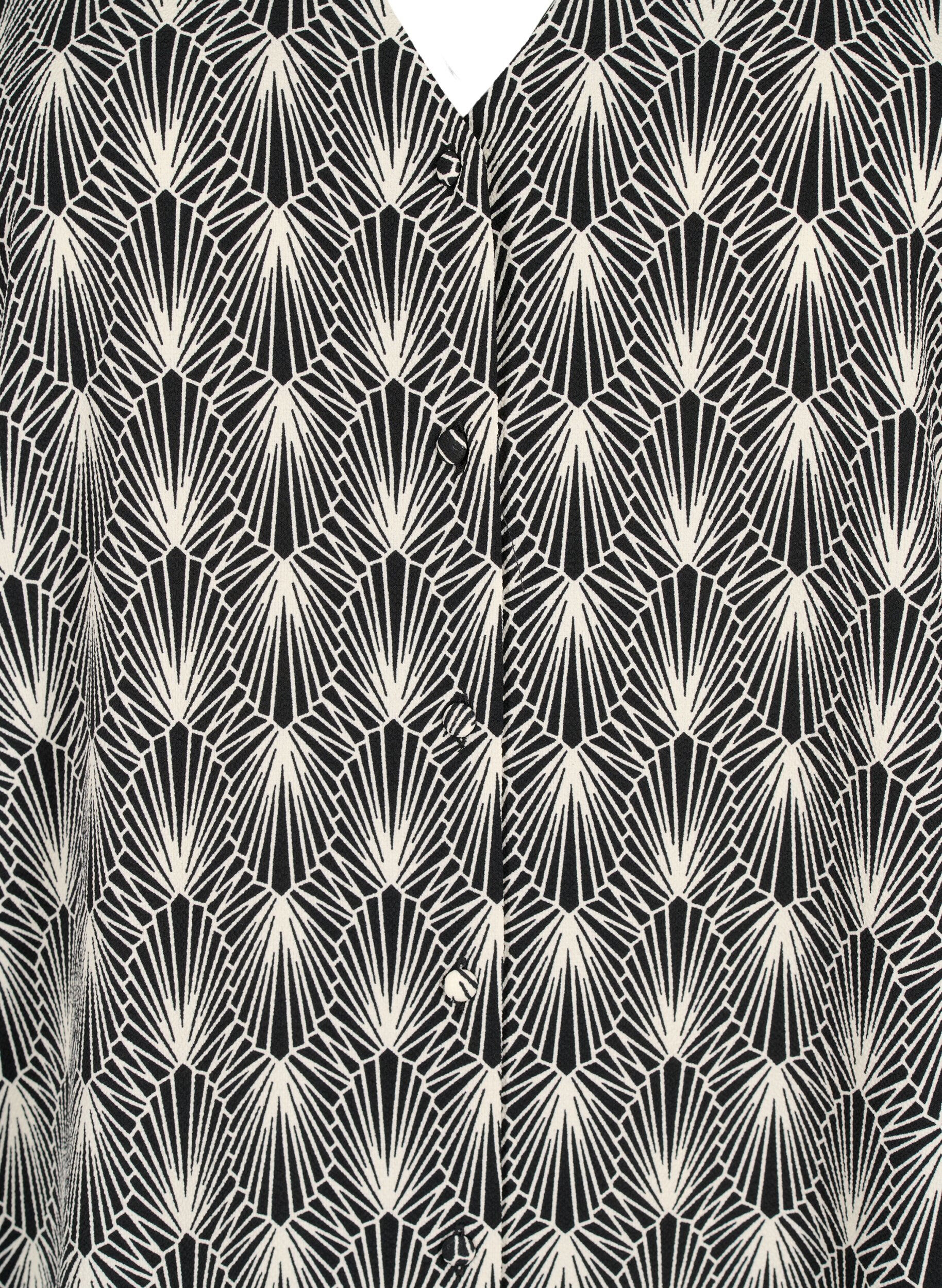 Zizzi  Hemdbluse mit V-Ausschnitt und Aufdruck, Birch Graphic AOP, Packshot image number 2