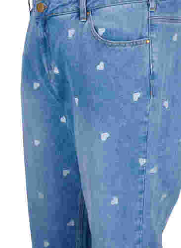 Mille Mom Fit Jeans mit Herzen, Light blue denim, Packshot image number 2