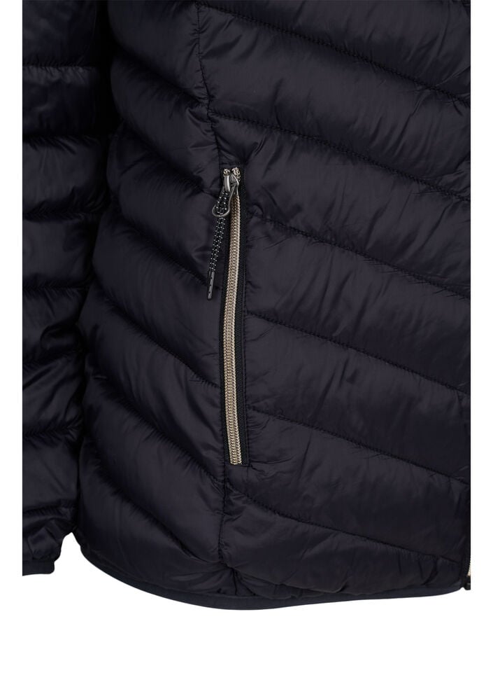 Leichte Steppjacke mit Kapuze, Schwarz, Packshot image number 3