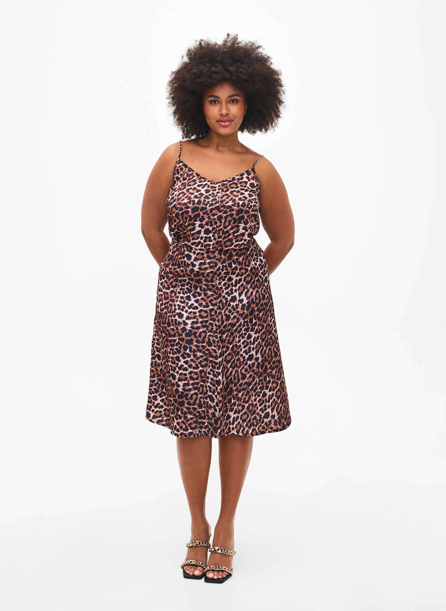 Zizzi Oberteil mit Leopardenmuster und Kettentr&auml;ger, Leopard AOP, Model image number 3