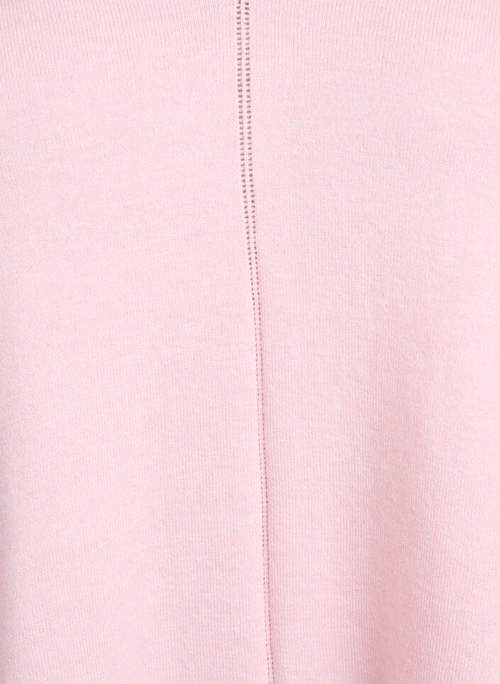 Bluse aus Feinstrick mit V-Ausschnitt und Detail auf der Vorderseite, Pink, Packshot image number 2