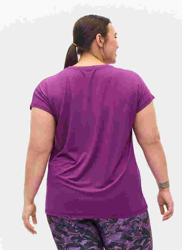 Einfarbiges Trainings-T-Shirt, Grape Juice, Model image number 1