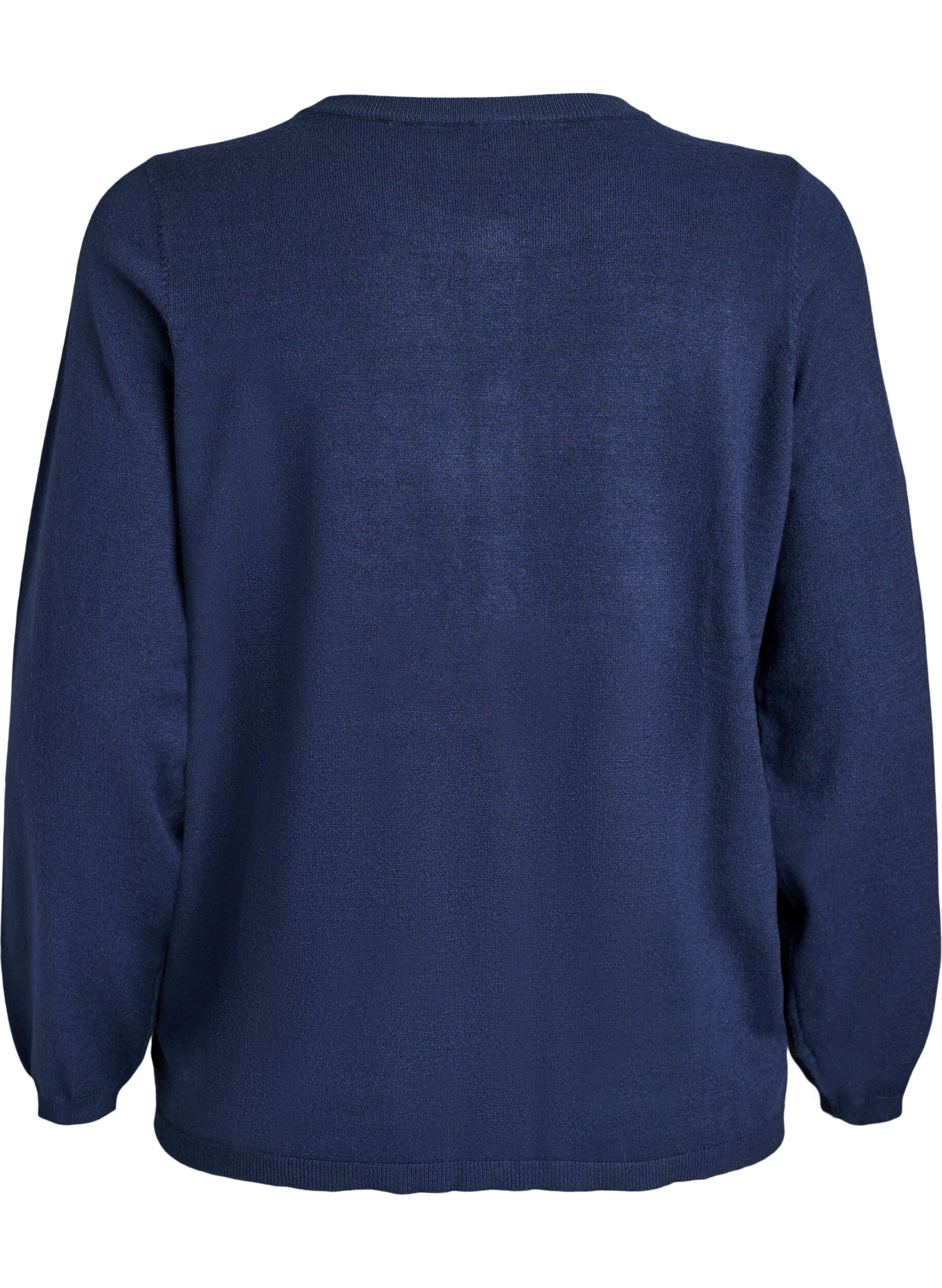 ZizziCardigan mit runden Kn&ouml;pfen, Blau, Packshot image number 1