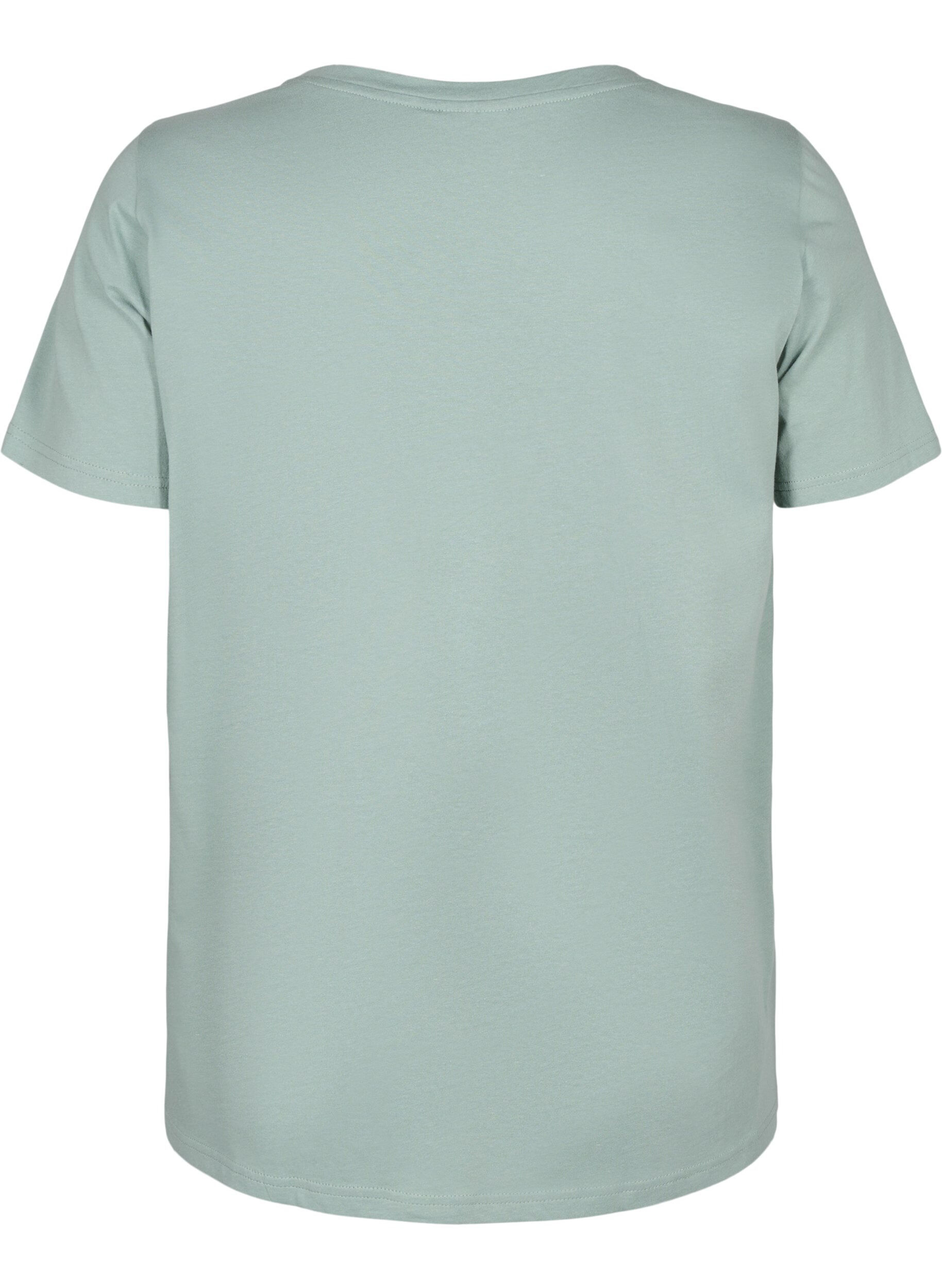 Zizzi Baumwoll-T-Shirt mit Motiv, Ch. Green w. Face, Packshot image number 1
