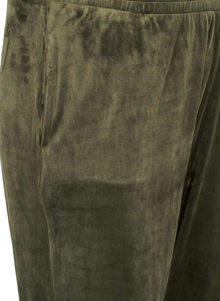 Lockere Samt-Hose, Gr&uuml;n, Packshot image number 2