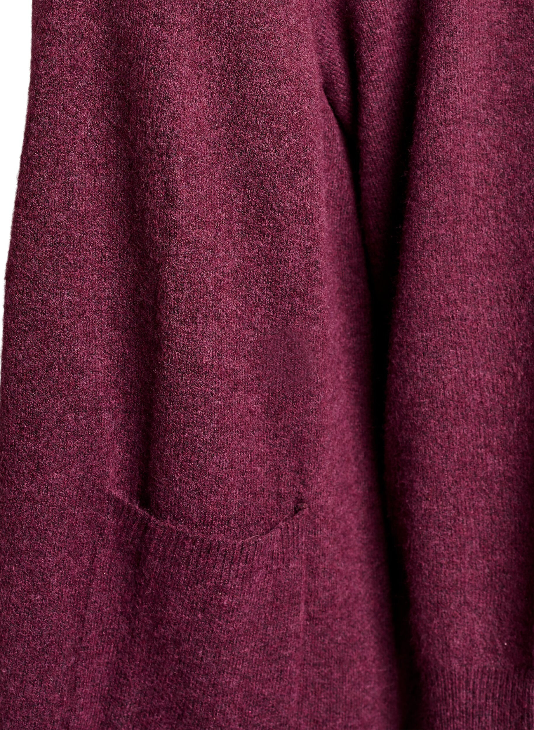 Zizzi Langer Strickcardigan mit Taschen, Rot, Packshot image number 2