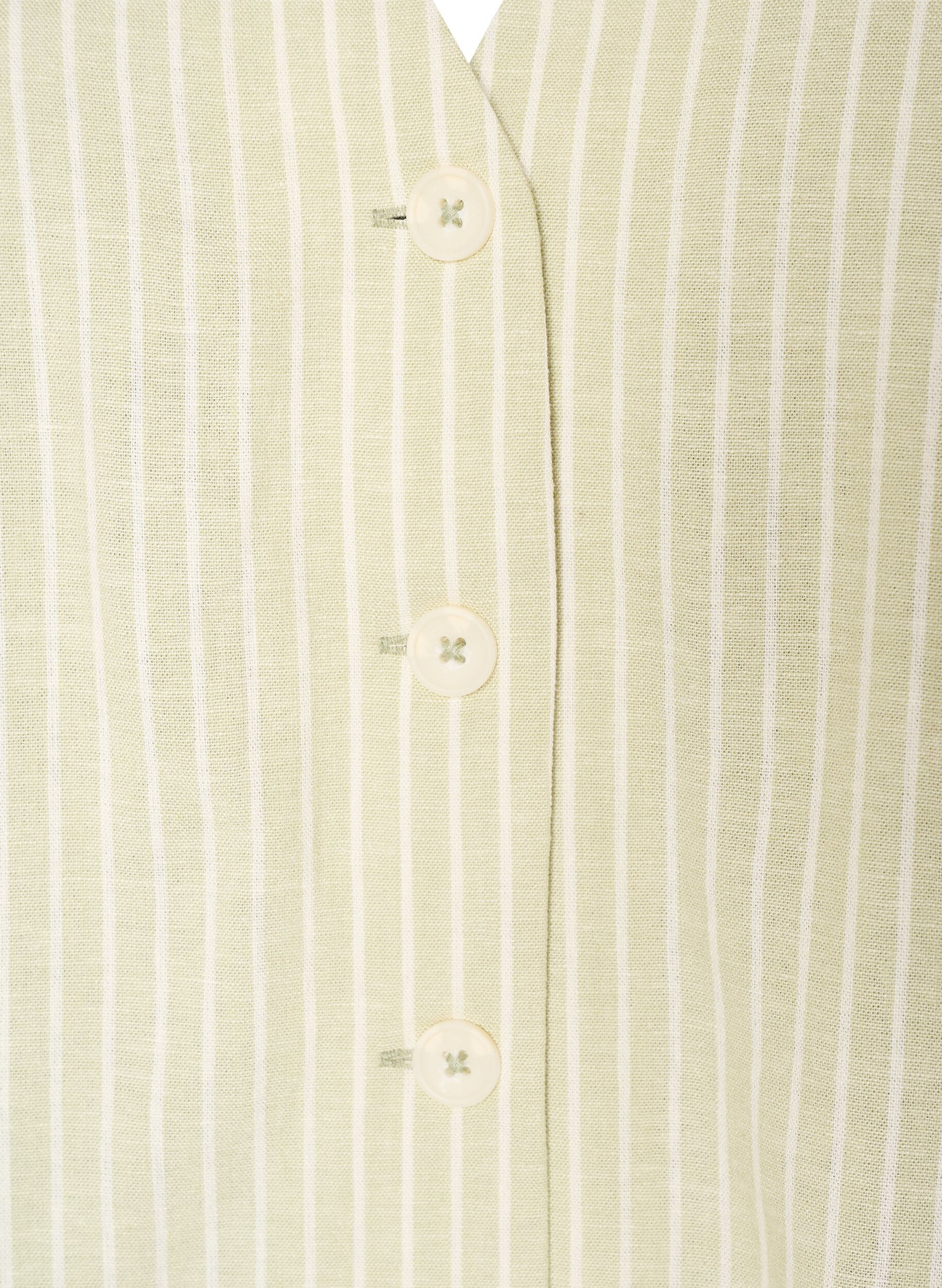 ZizziGestreifte Weste aus Leinen und Viskose, Gr&uuml;n, Packshot image number 2