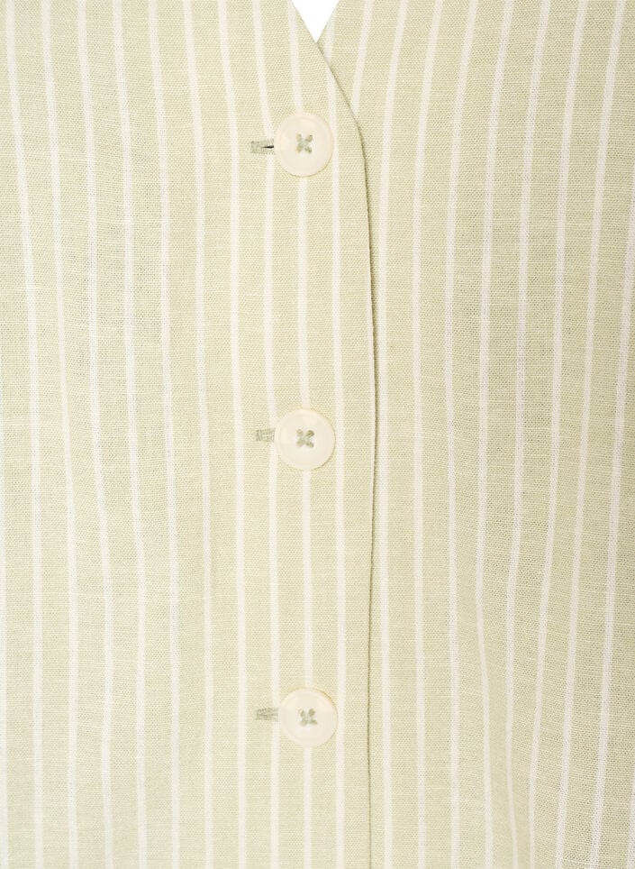 Gestreifte Weste aus Leinen und Viskose, Gr&uuml;n, Packshot image number 2