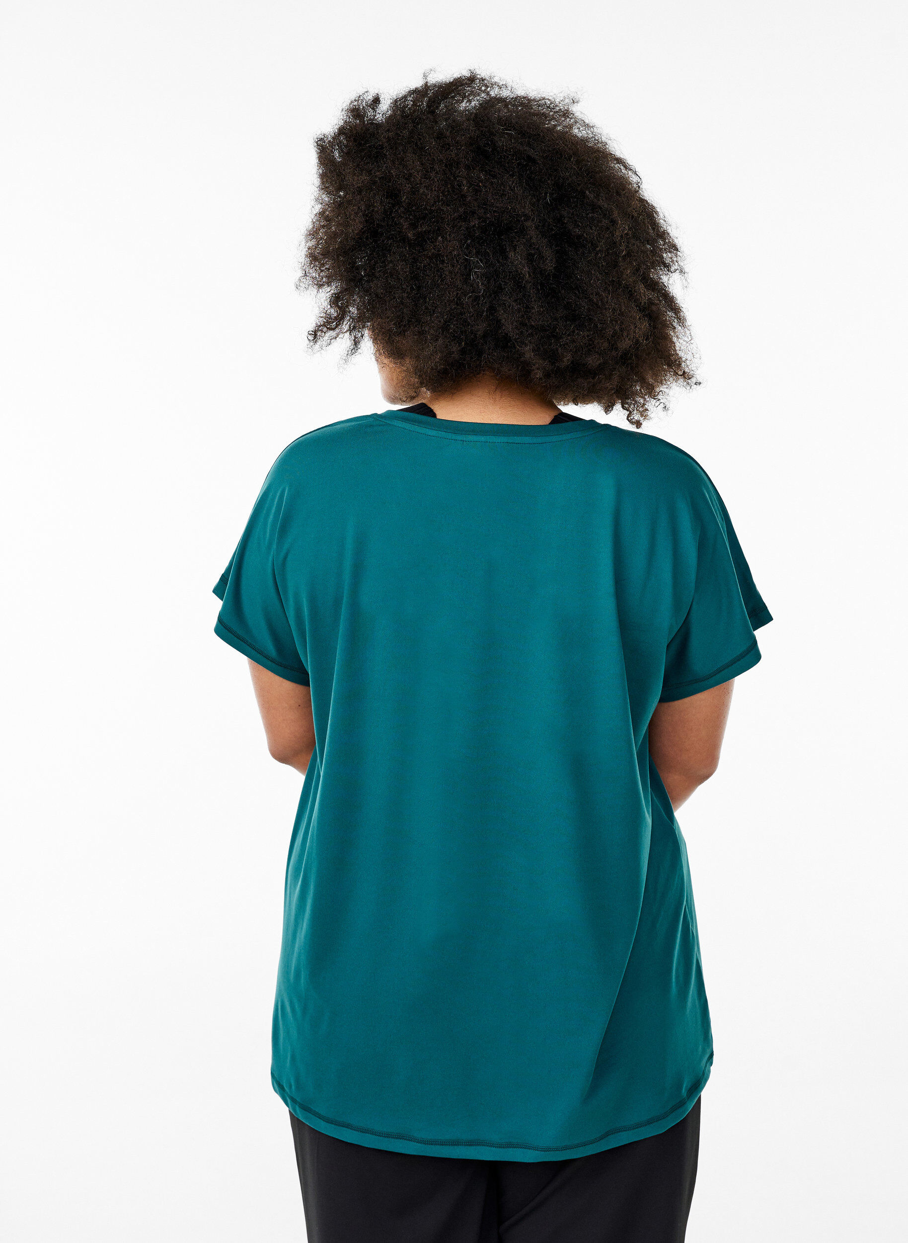 ZizziLockeres Trainings-T-Shirt mit V-Ausschnitt, Gr&uuml;n, Model image number 2