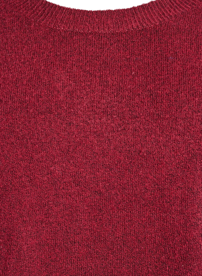 Lange Strickbluse mit Kugelkn&ouml;pfen, Dunkles Bordeaux, Packshot image number 2