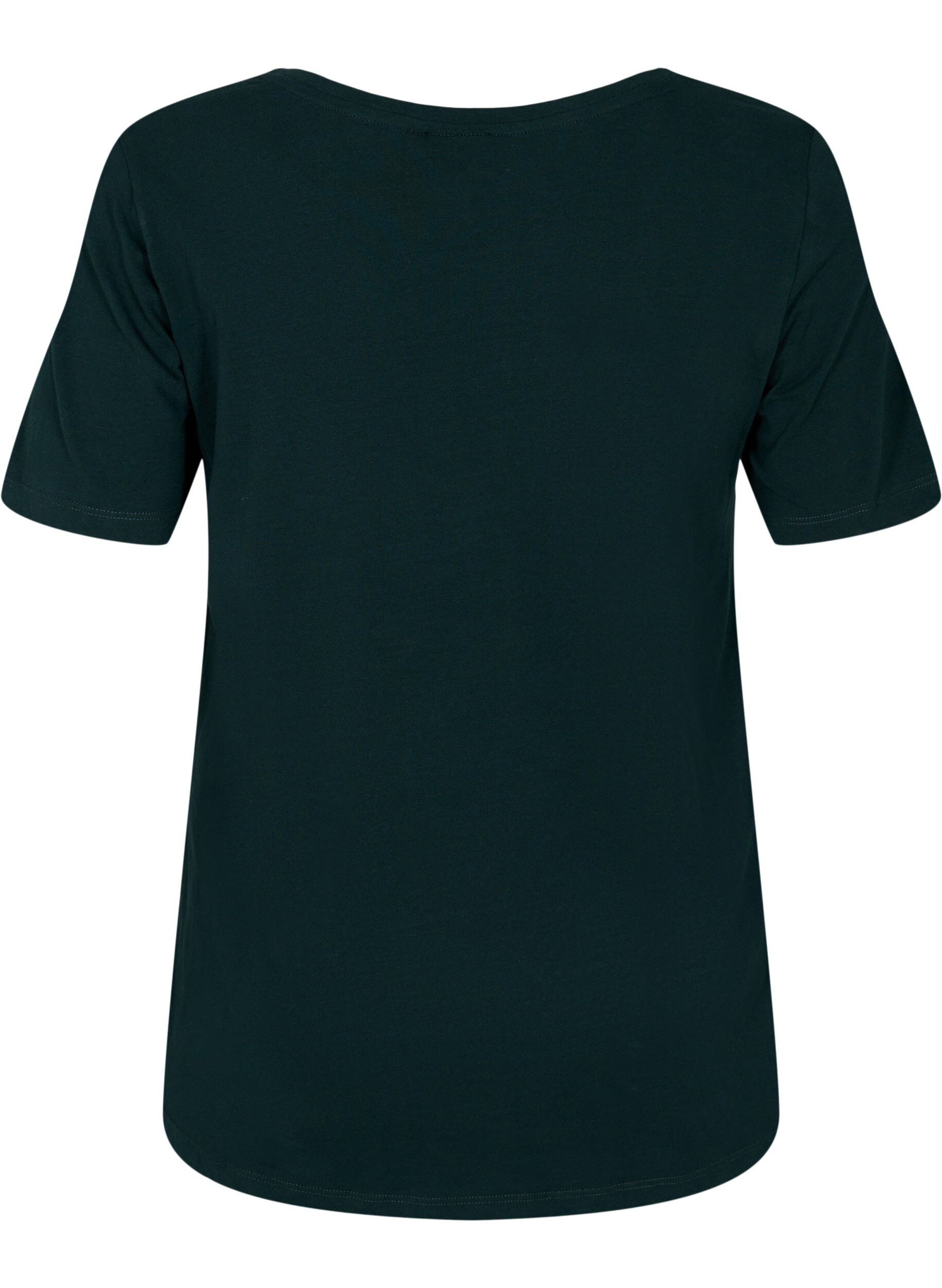 Zizzi Einfarbiges basic T-Shirt aus Baumwolle, Gr&uuml;n, Packshot image number 1