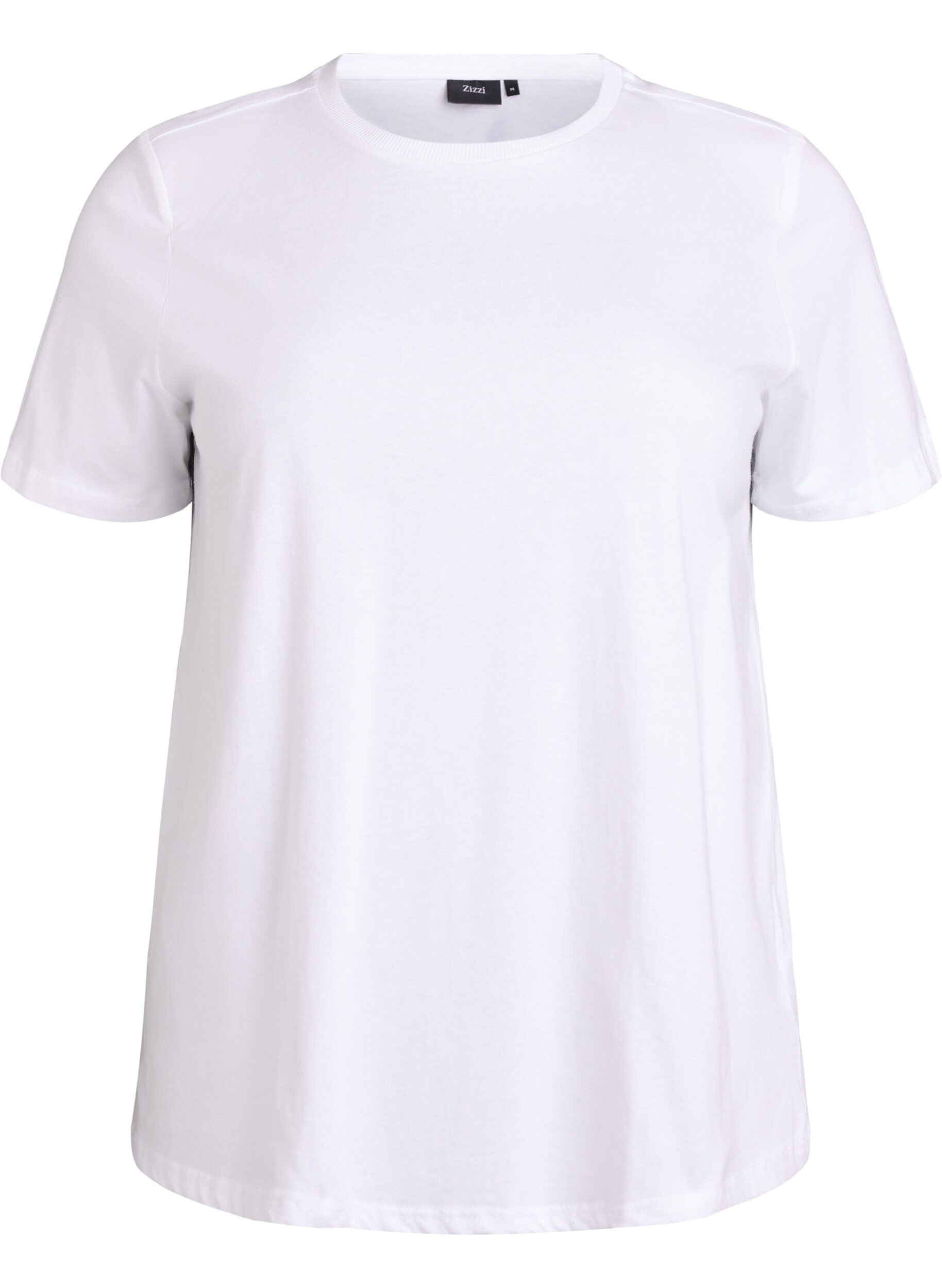 Basic-T-Shirt aus Baumwolle mit Schulterpolstern