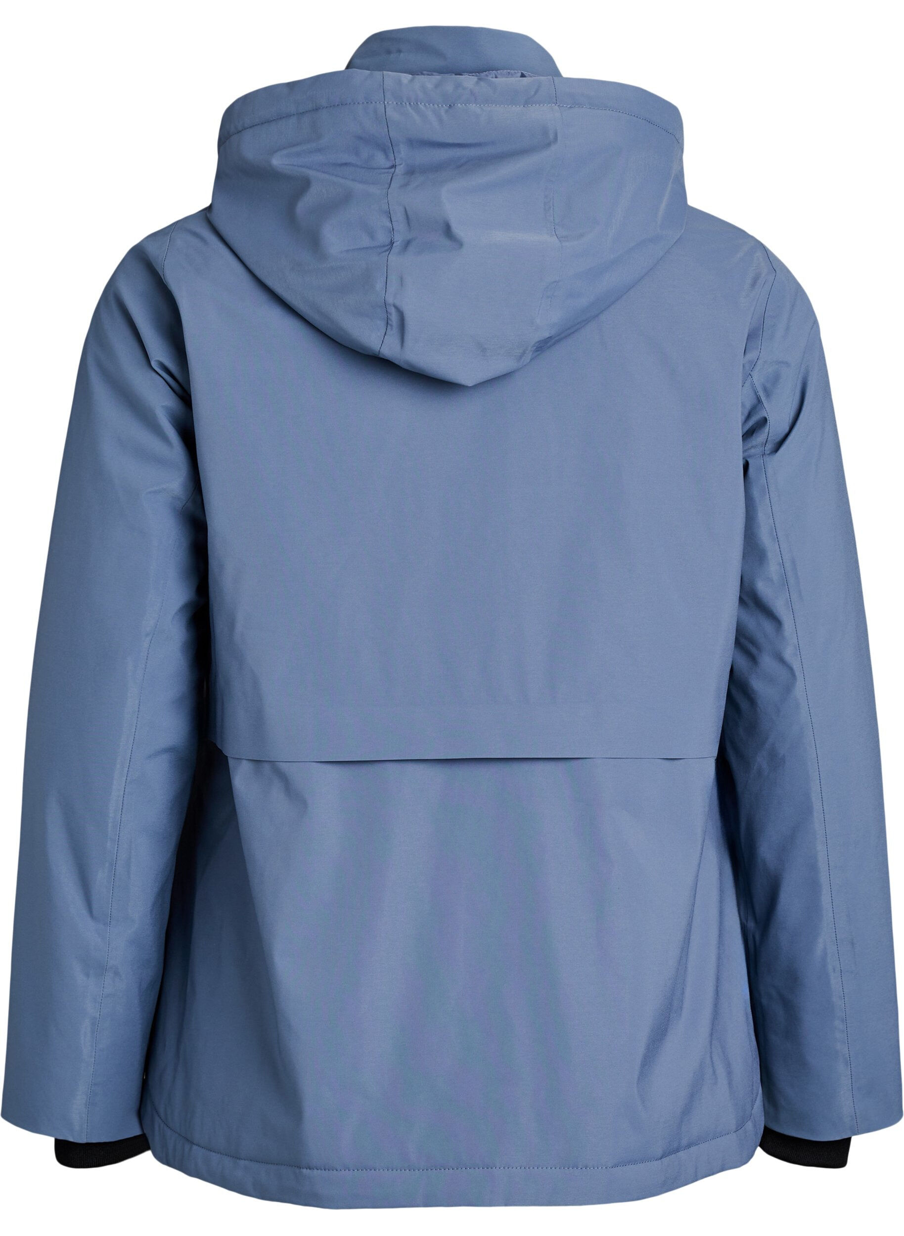 Zizzi Funktionelle kurze Winterjacke mit Kapuze, Blau, Packshot image number 1