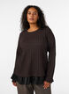 Strukturierte Bluse mit R&uuml;schensaum, Braun, Model image number 0