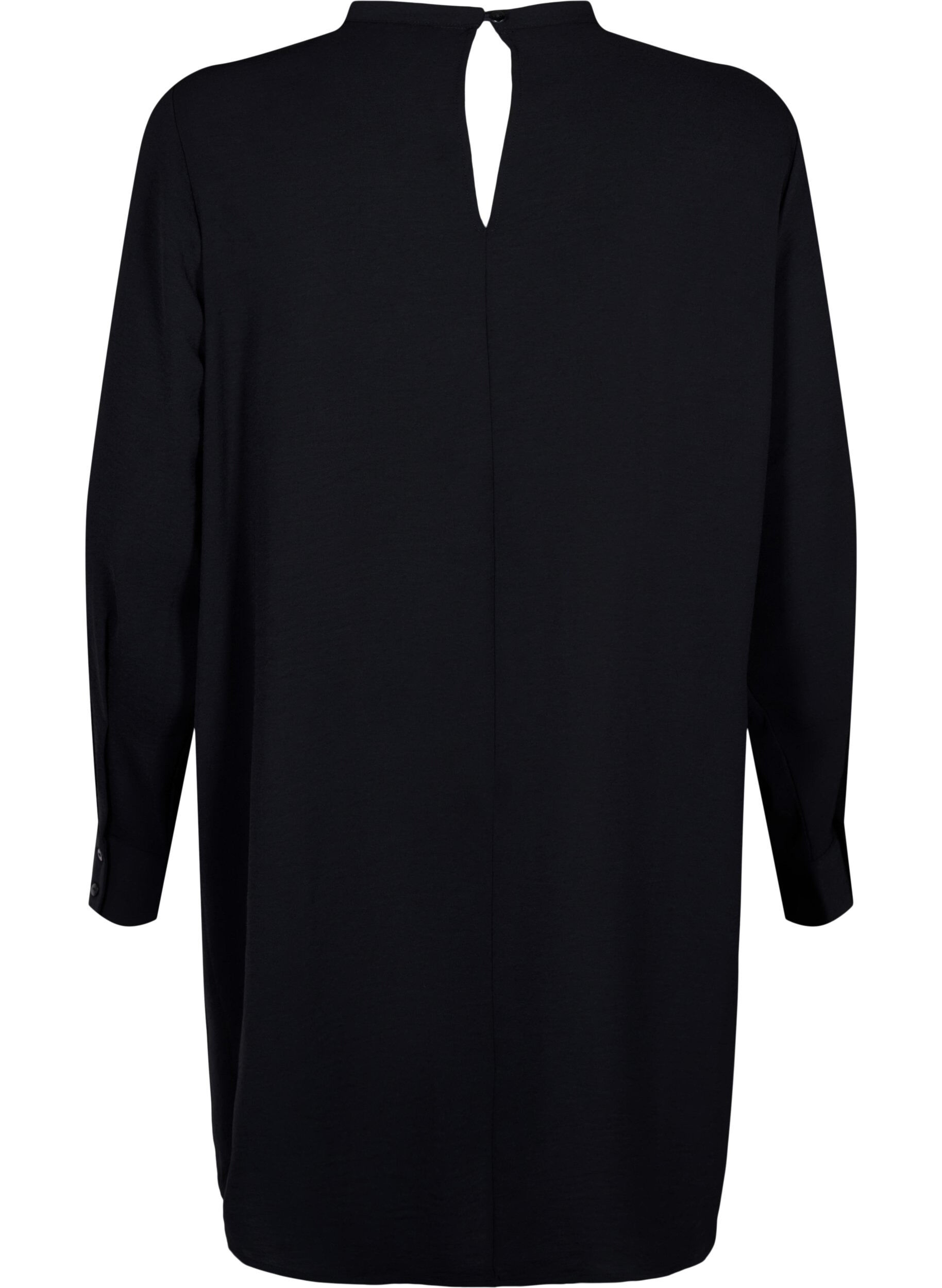 Zizzi Kurzes Kleid mit Spitzendetails, Black, Packshot image number 1