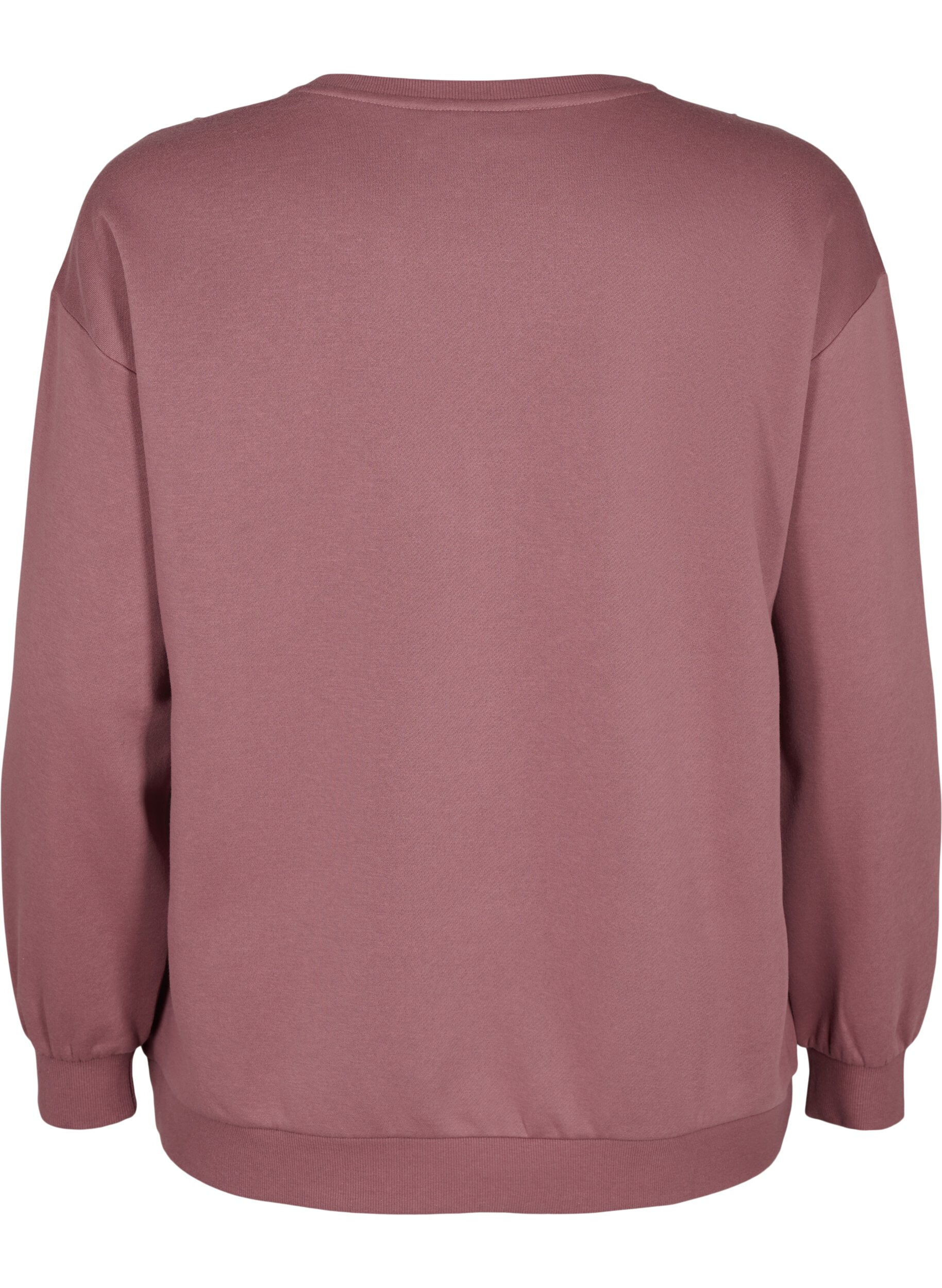 Zizzi Sweatshirt mit R&uuml;schen und H&auml;keldetail, Rose Brown, Packshot image number 1