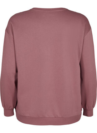 Sweatshirt mit Rüschen und Häkeldetail, Rose Brown, Packshot image number 1