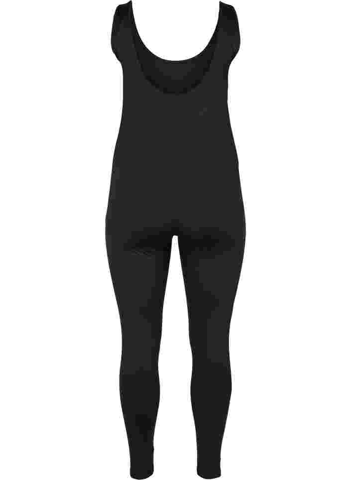 Enganliegender Trainings-Jumpsuit, Black, Packshot image number 1