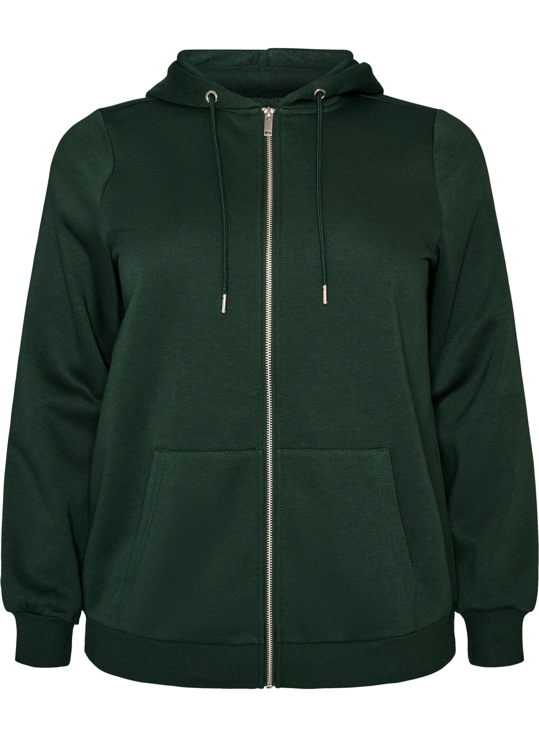 ZizziKapuzensweatshirt mit Rei&szlig;verschluss und Taschen, Gr&uuml;n, Packshot image number 0