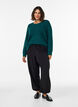 Strickbluse mit strukturiertem Lochmuster, Gr&uuml;n, Model image number 1