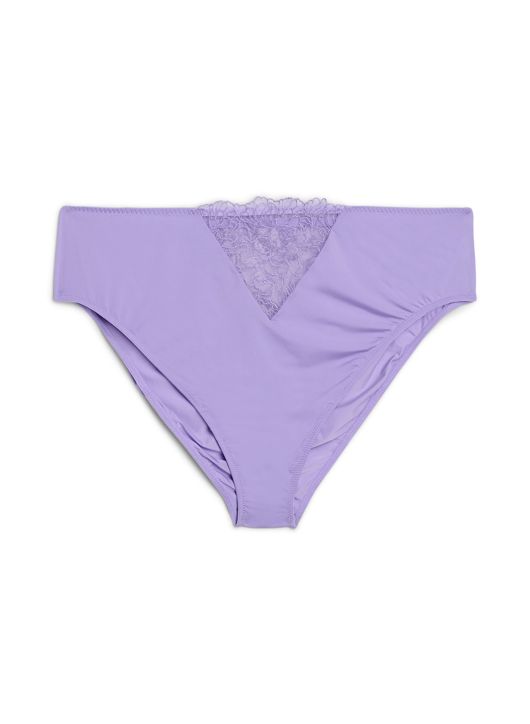 Zizzi Tai-Slip aus Mikrofaser mit Spitzendetails, Lila, Packshot image number 0