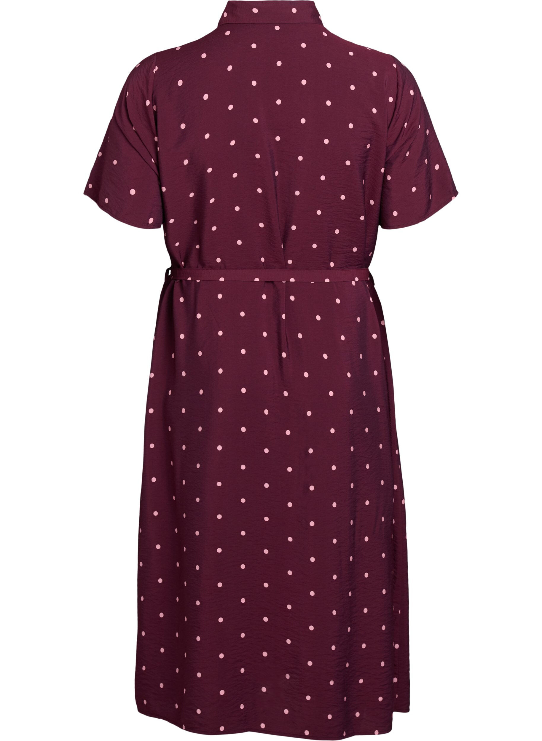 Zizzi Midikleid aus Hemd mit Polka Dots, Rot, Packshot image number 1