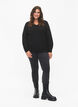 Pullover mit Strukturmuster aus Bio-Baumwolle	, Black, Model image number 2