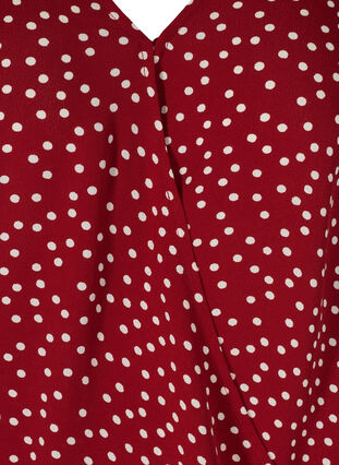 Wickelbluse aus Viskose mit Punkten, Red w. White Dot, Packshot image number 2