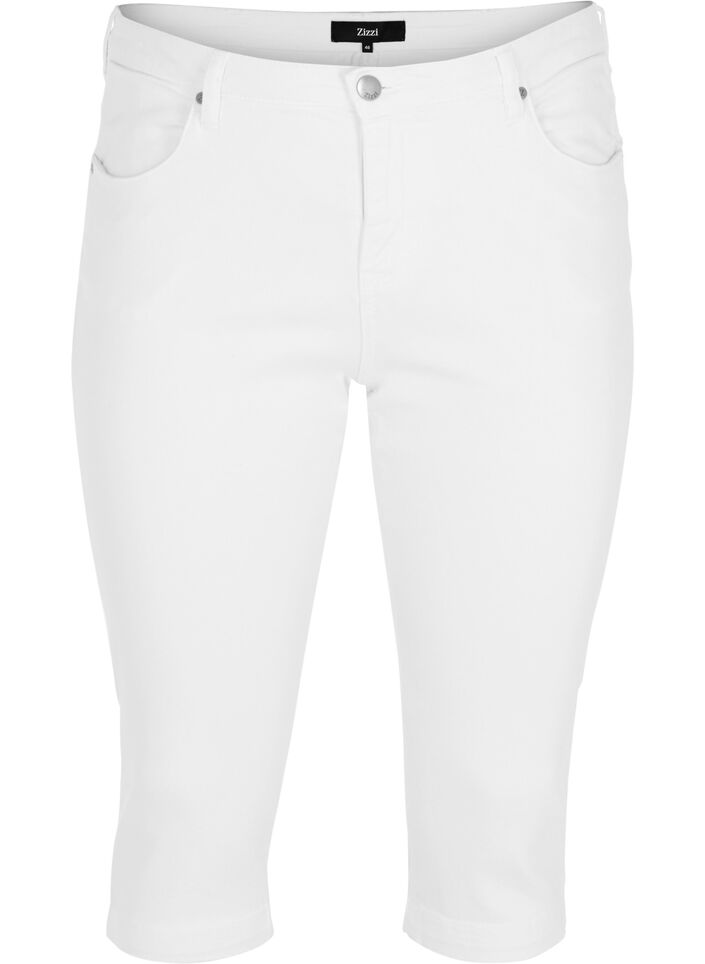 Hoch taillierte Amy Capri Jeans mit Super Slim Fit, Wei&szlig;, Packshot image number 0