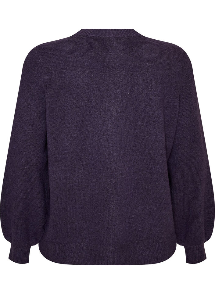 Strickjacke aus weichem Strick mit goldfarbenen Kn&ouml;pfen, Lila, Packshot image number 1