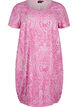 Kurzärmliges Baumwollkleid mit Paisley-Print, Pink, Packshot image number 0