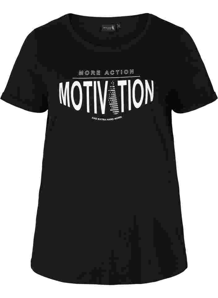 Trainings-T-Shirt mit Print, Black More Action, Packshot image number 0