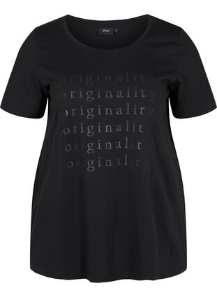 Baumwoll-T-Shirt mit zweifarbigem Logodruck, Black Originality, Packshot image number 0