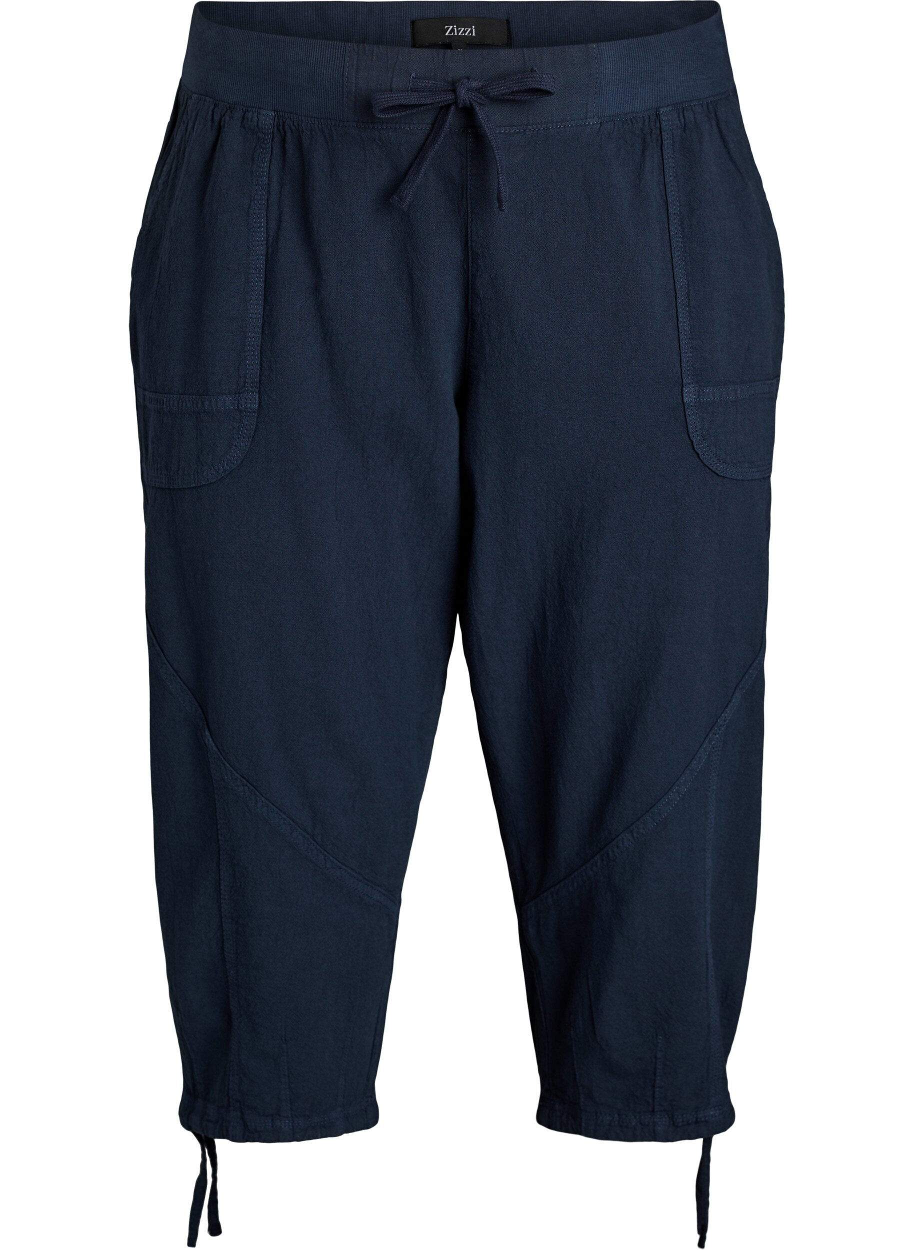 Zizzi Capri-Hose aus Baumwolle, Blau, Packshot image number 0