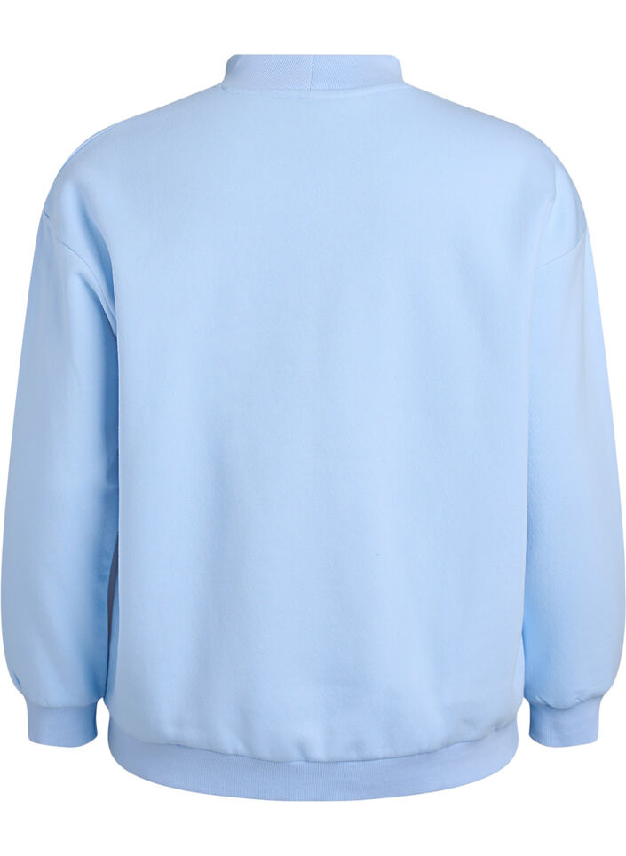 Sweatshirt mit hohem Kragen und langen &Auml;rmeln, Blau, Packshot image number 1