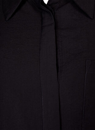 Langes Hemd aus Viskosemischung, Black, Packshot image number 2