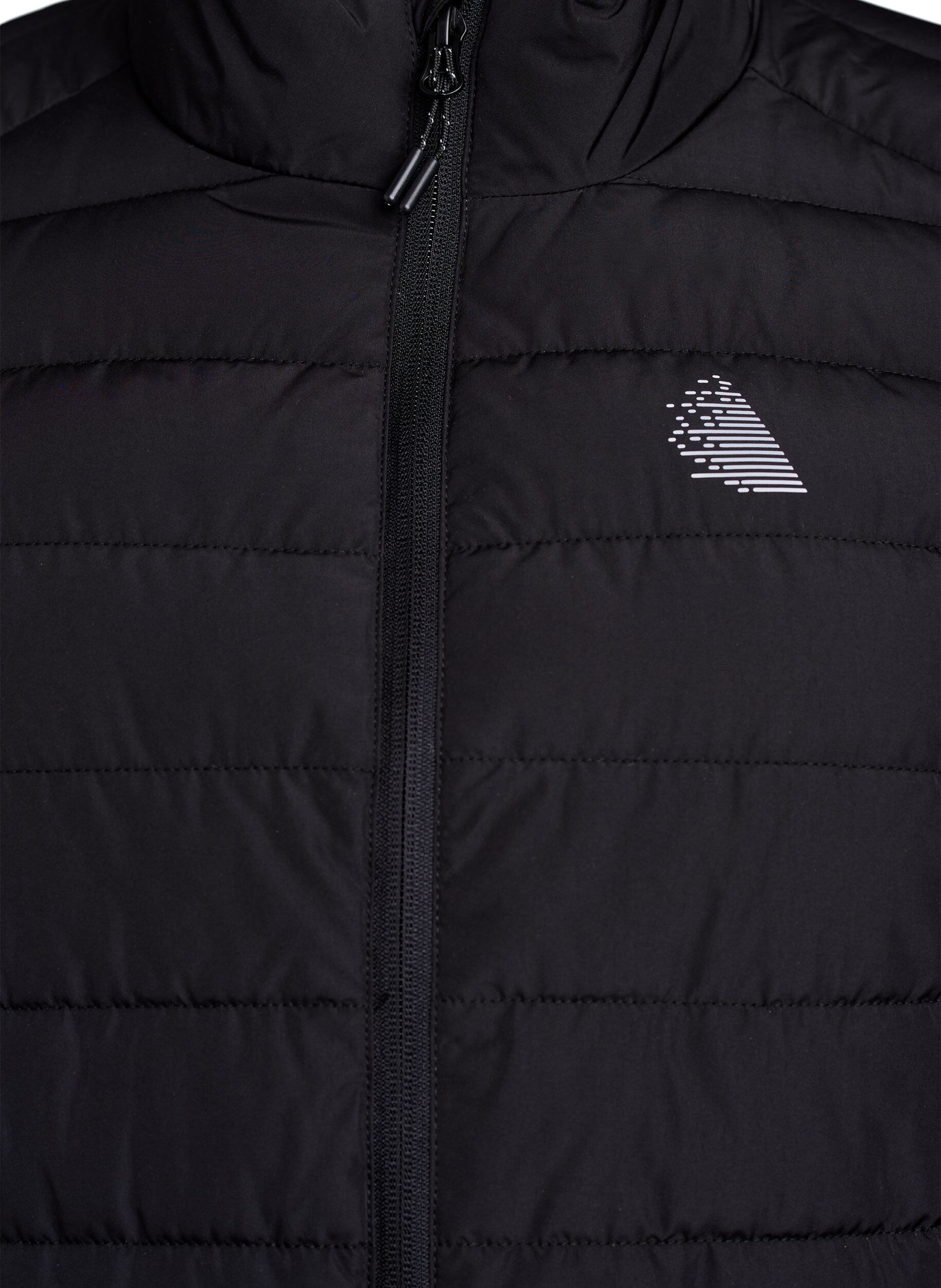 Zizzi Sportliche, wattierte Jacke mit Stehkragen und Taschen, Schwarz, Packshot image number 2