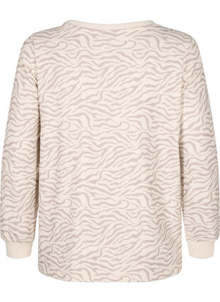  Langärmelige Bluse aus Velours mit Aufdruck, Pink Tint AOP, Packshot image number 1
