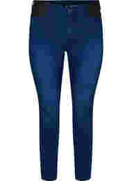 Superschlanke Amy-Jeans mit elastischem Bund, Dark blue, Packshot