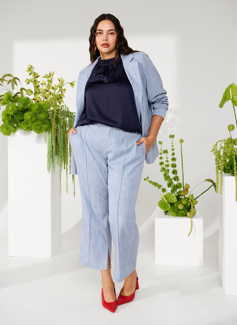 Melierte Hose mit Gummizug und Knopfverschluss, Infinity , Image image number 0