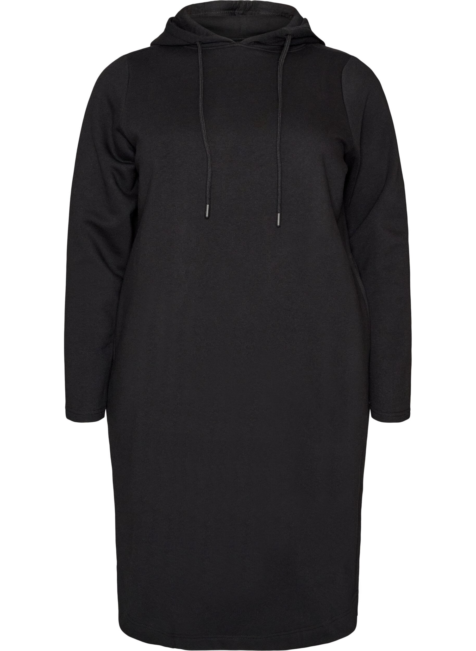 ZizziKapuzen-Sweatkleid mit Taschen, Schwarz, Packshot image number 0