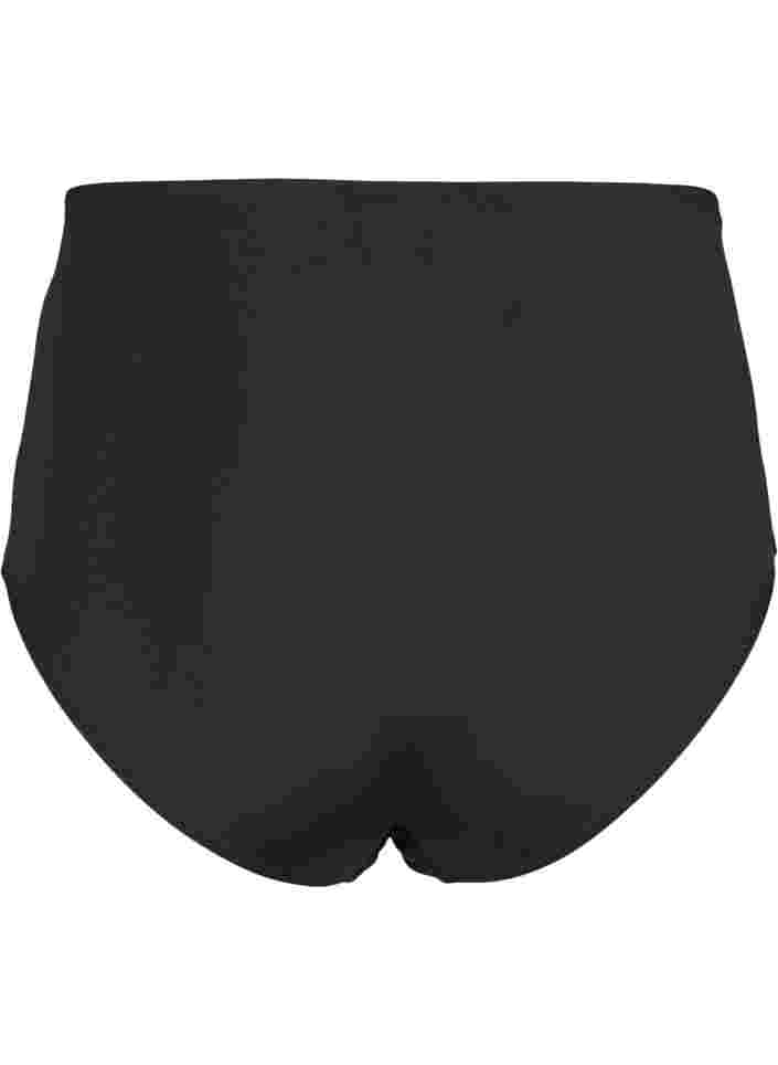 Hochtaillierte Bikinihose mit Schnalle, Black, Packshot image number 1